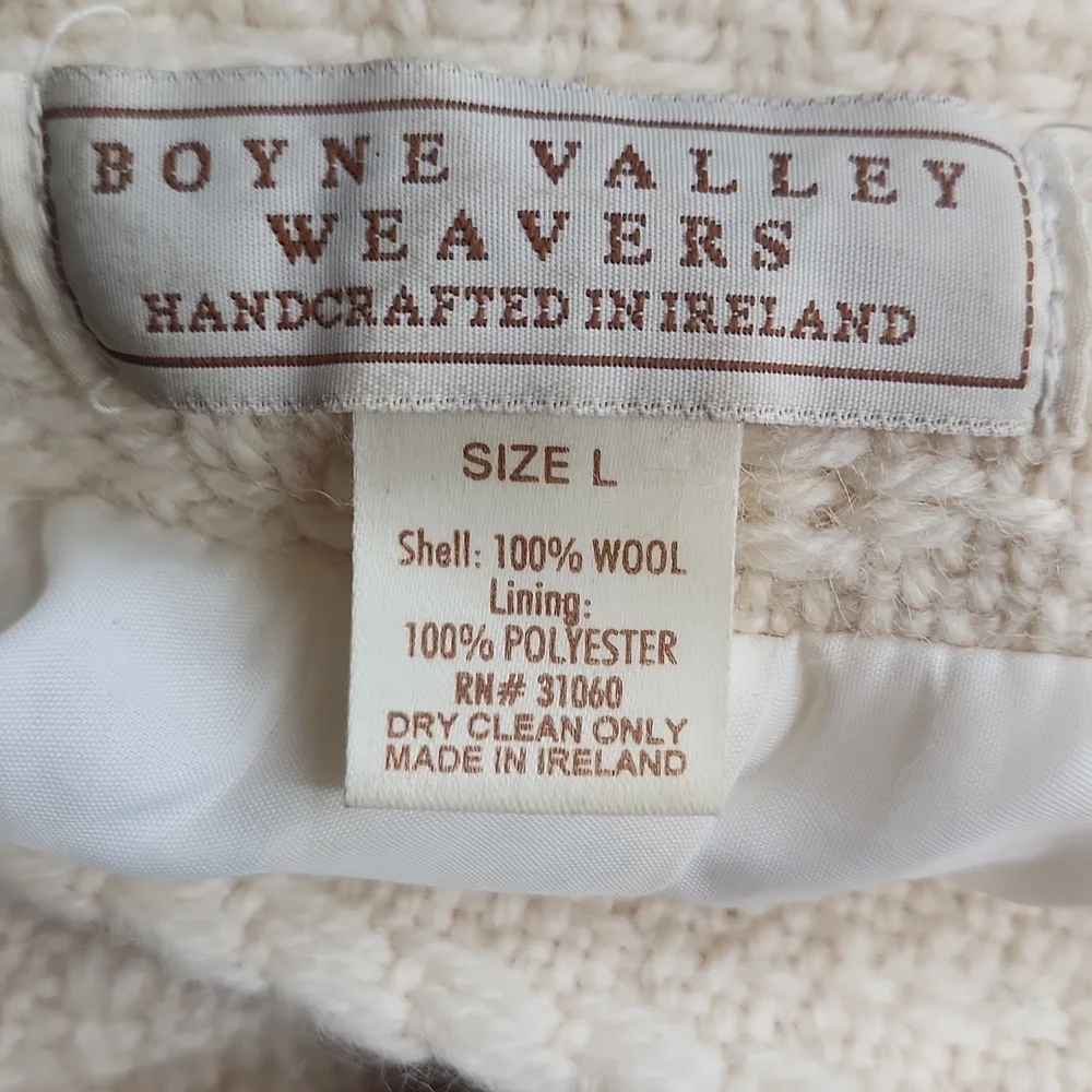 Boyne Valley‎ Weavers Textured Wool Sweater Jacket